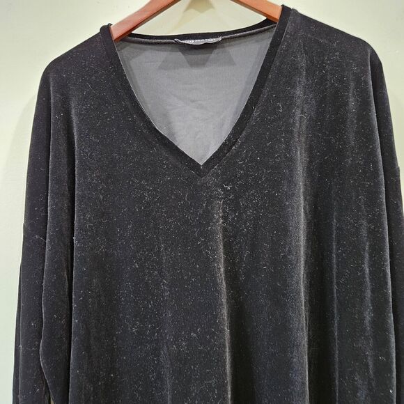 Jones New York Womens Whimsygoth Velvet Top Plus Size Black Office Witchy Grunge - Picture 2 of 10